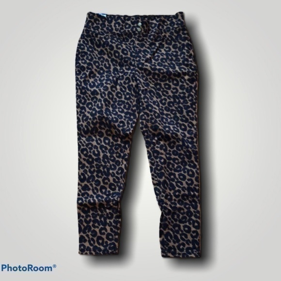 Leopard print Skinny Mid-Rise stretch pants - Picture 1 of 4